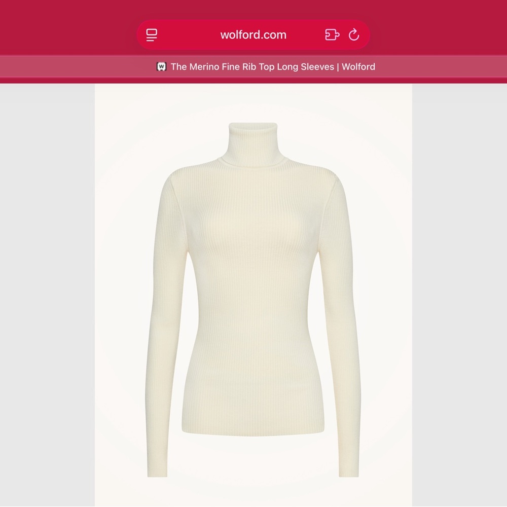 Wolford Ivory Ribbed Merino Turtleneck